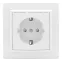 Розетка 1-м СП Минск 16А IP20 с заземл. защ. шторки бел. Basic EKF ERR16-028-100