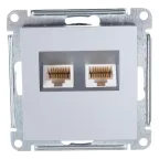                  Розетка компьютерная 2-м AtlasDesign RJ45 кат.5E механизм алюм. SE ATN000385
               