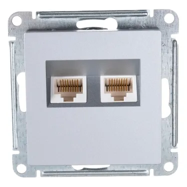 Розетка компьютерная 2-м AtlasDesign RJ45 кат.5E механизм алюм. SE ATN000385