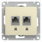                  Розетка компьютерная 2-м Glossa RJ45 кат.5E механизм беж. SE GSL000285KK
               