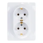                  Розетка 2-м СП Glossa 16А IP20 с заземл. в сборе бел. SE GSL000124
               