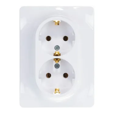Розетка 2-м СП Glossa 16А IP20 с заземл. в сборе бел. SE GSL000124