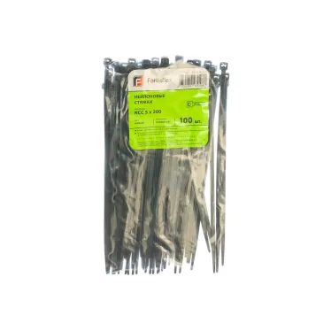 Хомут кабельный КСС 5х200 нейл. черн. (уп.100шт) Fortisflex 49415