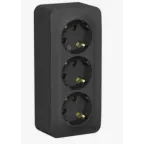 Розетка 2-м СП AtlasDesign 16А IP20 с заземл. в сборе карбон SE ATN001024