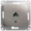 Розетка компьютерная 1-м Glossa RJ45 кат.5E механизм платина SE GSL001281K