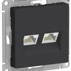                  Розетка компьютерная 2-м AtlasDesign RJ45 кат.5E механизм карбон SE ATN001085
               