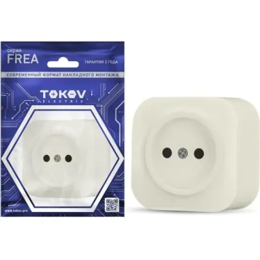 Розетка 1-м ОП Frea 16А IP20 250В без заземл. АБС-пластик беж. TOKOV ELECTRIC TKE-FR-R1-C02