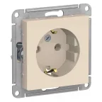 Розетка 1-м СП Glossa 16А IP20 с заземл. механизм беж. SE GSL000243