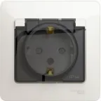                  Розетка 1-м СП Glossa 16А IP44 с заземл. защ. шторки с крышкой в сборе перламутр. SE GSL000648
               