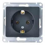                  Розетка 1-м СП 1мод. Glossa 16А IP20 с заземл. механизм антрацит SE GSL000743
               