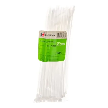 Хомут кабельный КСС 3х200 нейл. бел. (уп.100шт) Fortisflex 49394