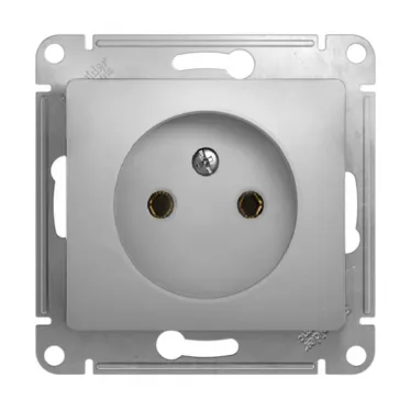 Розетка 1-м СП Glossa 16А IP20 без заземл. механизм алюм. SE GSL000341