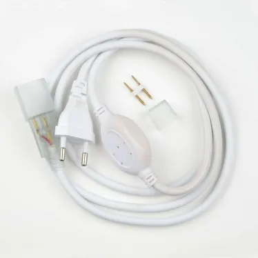 Провод электрический UCX-SP2/N21 WHITE 1 STICKER для светодиодных лент ULS-N21 NEON 220В 8х16мм 2 контакта. бел. Uniel UL-00002937