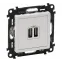 Розетка USB 2-м Valena Life 240В/5В 2400мА с лицев. панелью механизм бел. Leg 753412