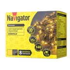 Гирлянда светодиодная 61 827 NGF-S01-140WW-10-15.5m-230-C8-BL-IP44 Navigator 61827