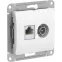 Розетка компьютерная + телевизионная 2-м Glossa RJ45 кат.5E + TV механизм бел. SE GSL000189