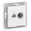 Розетка компьютерная + телевизионная 2-м AtlasDesign RJ45 кат.5E + TV механизм бел. SE ATN000189