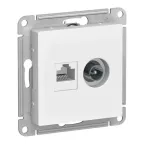 Розетка компьютерная + телевизионная 2-м AtlasDesign RJ45 кат.5E + TV механизм бел. SE ATN000189