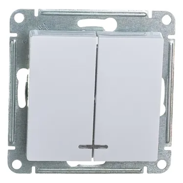 Выключатель 2-кл. СП AtlasDesign 10А IP20 (сх. 5а) 10AX с подсветкой механизм бел. SE ATN000153