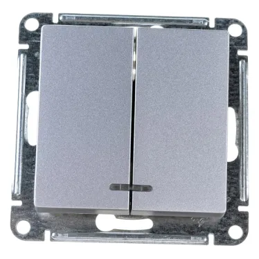 Выключатель 2-кл. СП AtlasDesign 10А IP20 (сх. 5) 10AX механизм алюм. SE ATN000351