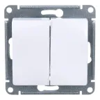                  Выключатель 2-кл. СП Glossa 10А IP20 (сх. 5) 10AX механизм бел. SE GSL000151
               