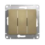 Выключатель 3-кл. СП AtlasDesign 10А IP20 (сх. 1+1+1) 10AX механизм шампань SE ATN000531