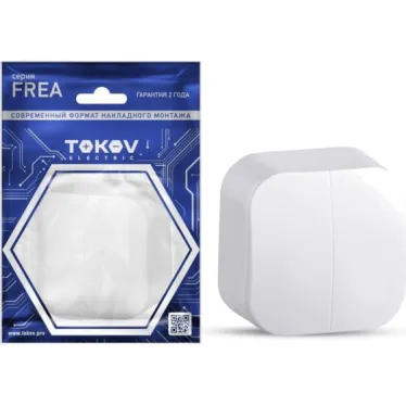Выключатель 2-кл. ОП Frea 10А IP20 250В АБС-пластик бел. TOKOV ELECTRIC TKE-FR-V2-C01