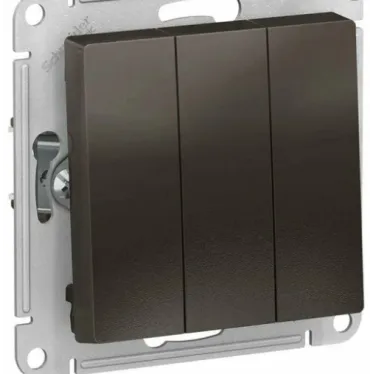 Выключатель 3-кл. СП AtlasDesign 10А IP20 (сх. 1+1+1) 10AX механизм мокко SE ATN000631