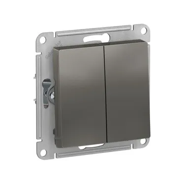 Выключатель 2-кл. СП AtlasDesign 10А IP20 (сх. 5) 10AX механизм сталь SE ATN000951