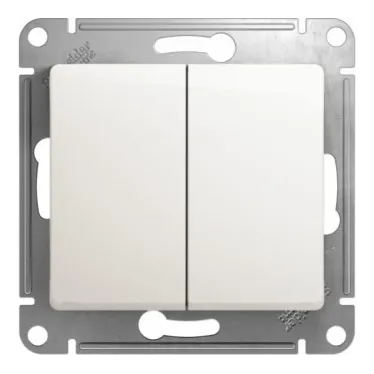 Выключатель 2-кл. СП Glossa 10А IP20 (сх. 5) 10AX механизм перламутр. SE GSL000651