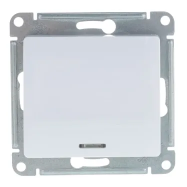Переключатель проходной 1-кл. СП Glossa 10А IP20 (сх. 6а) 10AX с подсветкой механизм бел. SE GSL000163