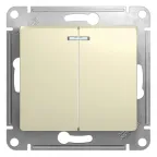                  Выключатель 2-кл. СП Glossa 10А IP20 (сх. 5а) 10AX с подсветкой механизм беж. SE GSL000253
               