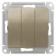 Выключатель 3-кл. СП AtlasDesign 10А IP20 (сх. 1+1+1) 10AX механизм шампань SE ATN000531