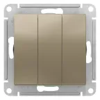                  Выключатель 3-кл. СП AtlasDesign 10А IP20 (сх. 1+1+1) 10AX механизм шампань SE ATN000531
               