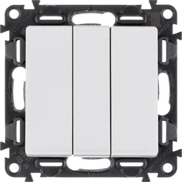 Выключатель 3-кл. СП Valena Life 10А IP20 250В 10AX с лицев. панелью винтов. зажимы механизм бел. Leg 752403