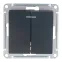 Выключатель 2-кл. СП AtlasDesign 10А IP20 (сх. 5а) 10AX с подсветкой механизм карбон SE ATN001053