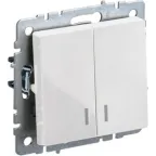                  Выключатель 2-кл. СП BRITE ВС10-2-1-БрБ 10А с индик. механизм бел. IEK BR-V20-1-10-K01
               