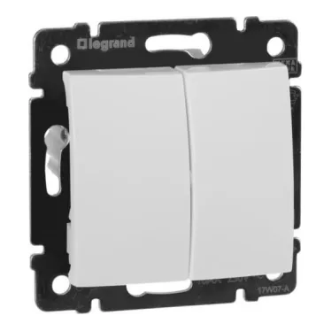 Переключатель проходной 2-кл. СП Valena 10А IP31 250В механизм бел. IEK 774408