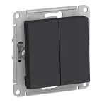                  Переключатель проходной 2-кл. СП AtlasDesign 10А IP20 (сх. 6/2) 10AX механизм карбон SE ATN001065
               