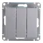 Выключатель 3-кл. СП AtlasDesign 10А IP20 (сх. 1+1+1) 10AX механизм алюм. SE ATN000331