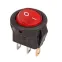 Выключатель клавишный круглый 250А 3А (3с) ON-OFF красн. с подсветкой Micro (RWB-106 SC-214) REXANT 36-2530