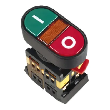 Кнопка APBB-22N "I-O" d22мм 1з+1р 240В неон IEK BBD10-APBB-K51