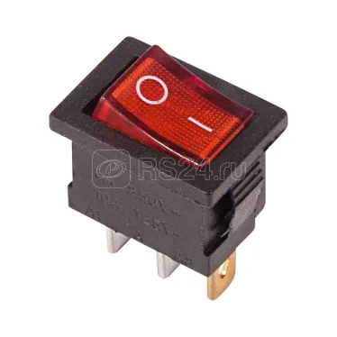 Выключатель клавишный 250В 6А (3с) ON-OFF красн. с подсветкой Mini (RWB-206, SC-768) Rexant 36-2150