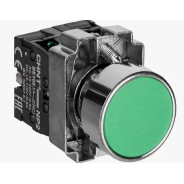 Кнопка управления NP2-BA35 без подсветки зел. 1НЗ +1НО IP40 (R) CHINT 573964