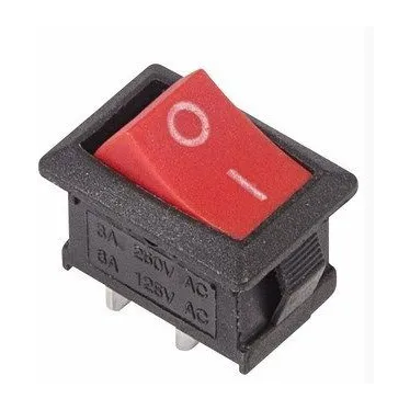 Выключатель клавишный 250В 6А (2с) ON-OFF красн. Mini (RWB-201 SC-768) Rexant 36-2111
