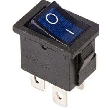 Выключатель клавишный 250В 6А (4с) ON-OFF син. с подсветкой Mini (RWB-207 SC-768) Rexant 36-2191