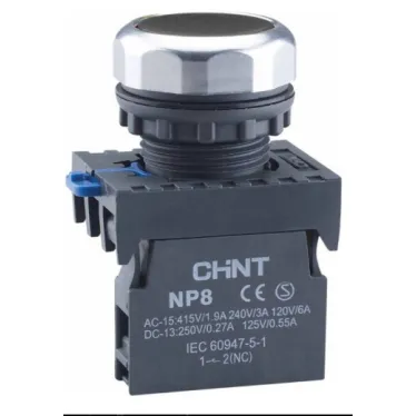 Кнопка управления NP8-10BN/2 без подсветки черн. 1НО IP65 (R) CHINT 578647