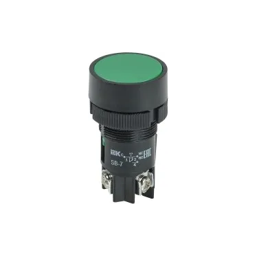Кнопка SB-7 "Пуск" d22мм 1з+1р 0.6-10А 240В зел. IEK BBT40-SB7-K06