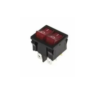 Выключатель клавишный 250В 6А (6с) ON-OFF красн. с подсветкой ДВОЙНОЙ Mini (RWB-305) Rexant 36-2160