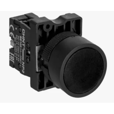 Кнопка управления NP2-EA25 без подсветки 1НО+1НЗ IP40 (R) черн. CHINT 574090